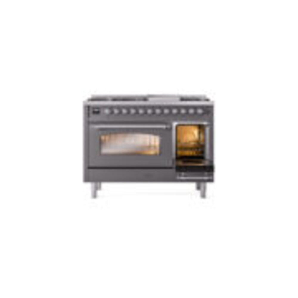 ILVE_UP48FNMPMGC_Nostalgie_II_48"_Dual_Fuel_Range_side_oven_door_opened