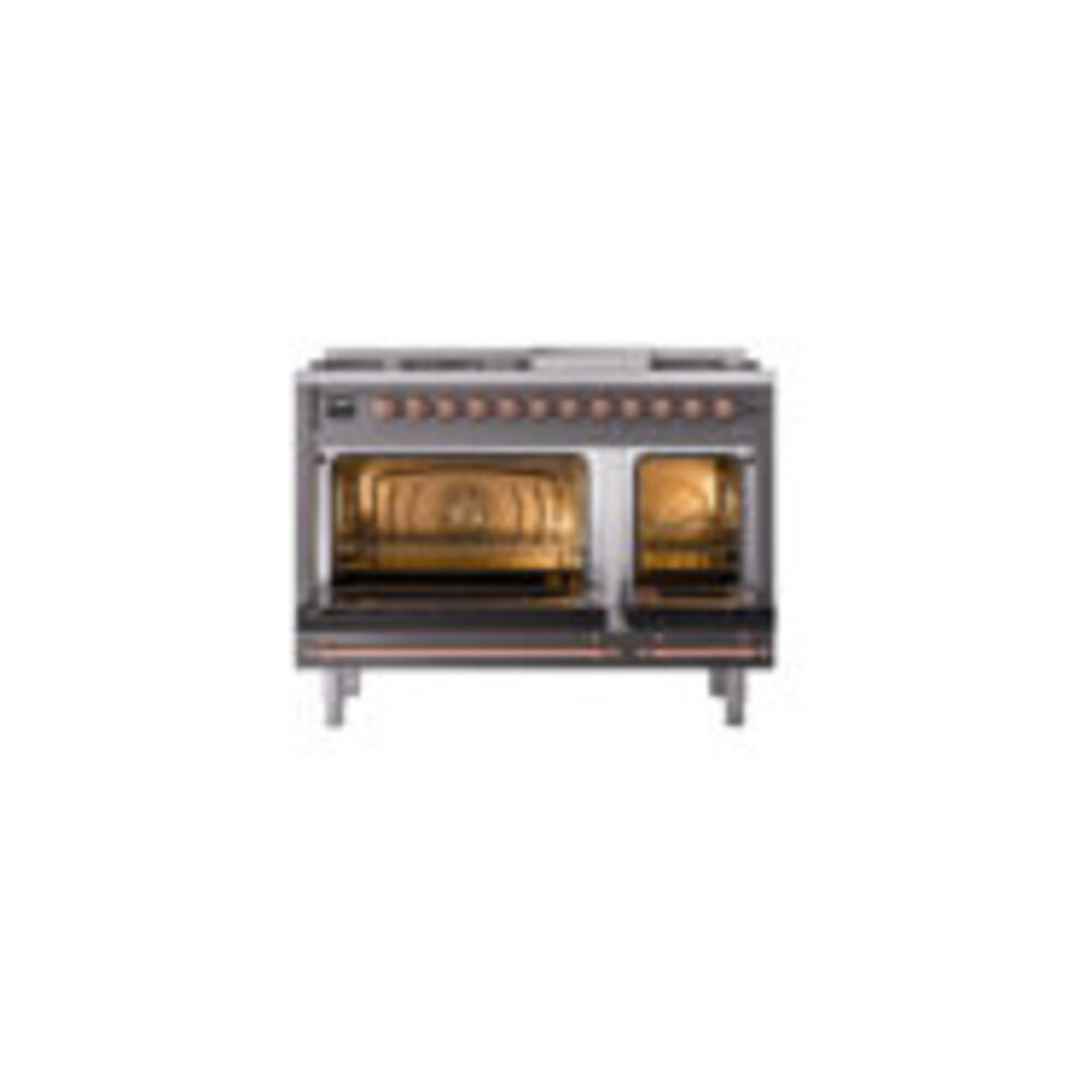 ILVE_UP48FNMPMGPLP_Nostalgie_II_48"_Dual_Fuel_Range_oven_door_opened
