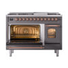 ILVE_UP48FNMPMGPLP_Nostalgie_II_48"_Dual_Fuel_Range_main_oven_door_opened