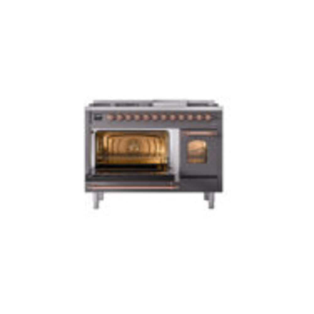 ILVE_UP48FNMPMGPLP_Nostalgie_II_48"_Dual_Fuel_Range_main_oven_door_opened