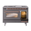 ILVE_UP48FNMPMGP_Nostalgie_II_48"_Dual_Fuel_Range_side_oven_door_opened