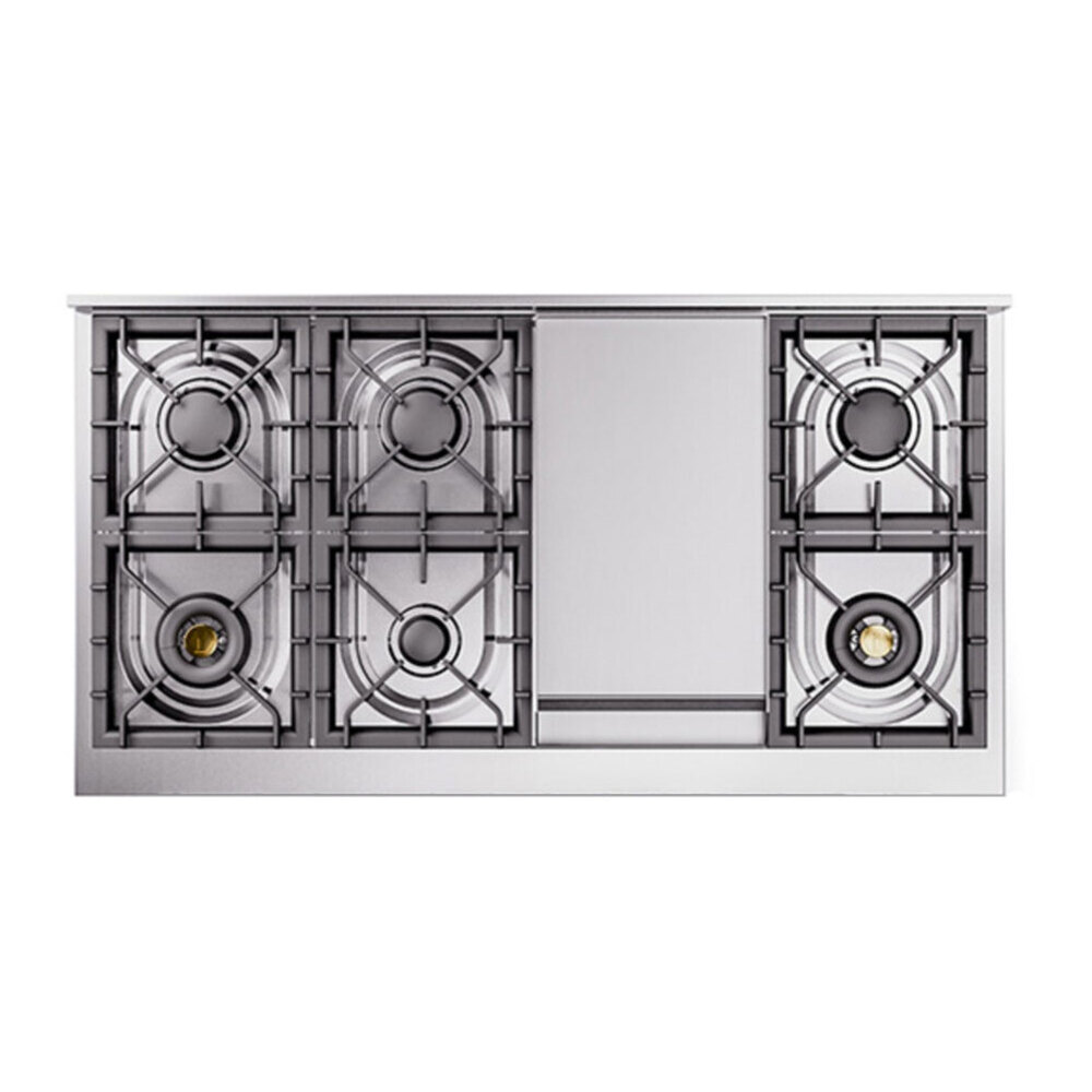 ILVE UP48FNMPMMC Nostalgie II 48 inch Dual Fuel Range with 5.02 cu. ft. Total Double Oven Capacity (8 Sealed Burners + Griddle, Natural Gas, Triple Glass Door, Mediterranean Mint, Chrome) 5 ILVE UP48F Nostalgie II 48 inch Dual Fuel Range with 5.02 cu. ft. Total Double Oven Capacity
