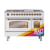ILVE_UP48FNMPRABLP_Nostalgie_II_48"_Dual_Fuel_Range_front_view