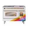 ILVE_UP48FNMPRAGLP_Nostalgie_II_48"_Dual_Fuel_Range_front_view