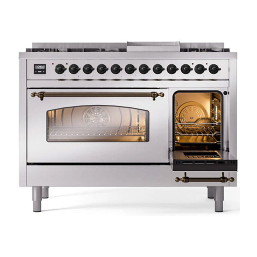 ILVE UP48F Nostalgie II 48 inch Dual Fuel Range with 5.02 cu. ft. Total Double Oven Capacity