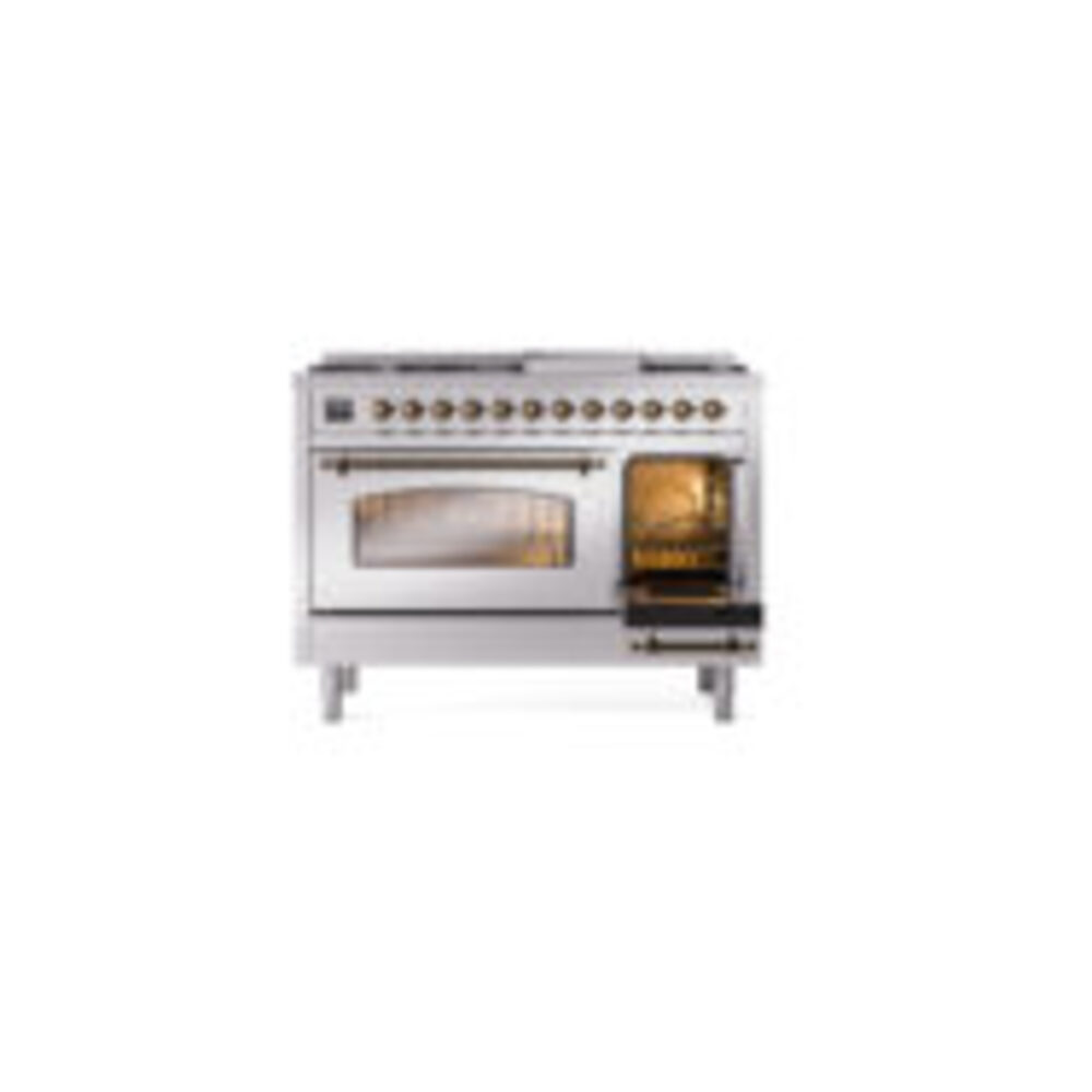ILVE_UP48FNMPSSBLP_Nostalgie_II_48"_Dual_Fuel_Range_side_oven_door_opened