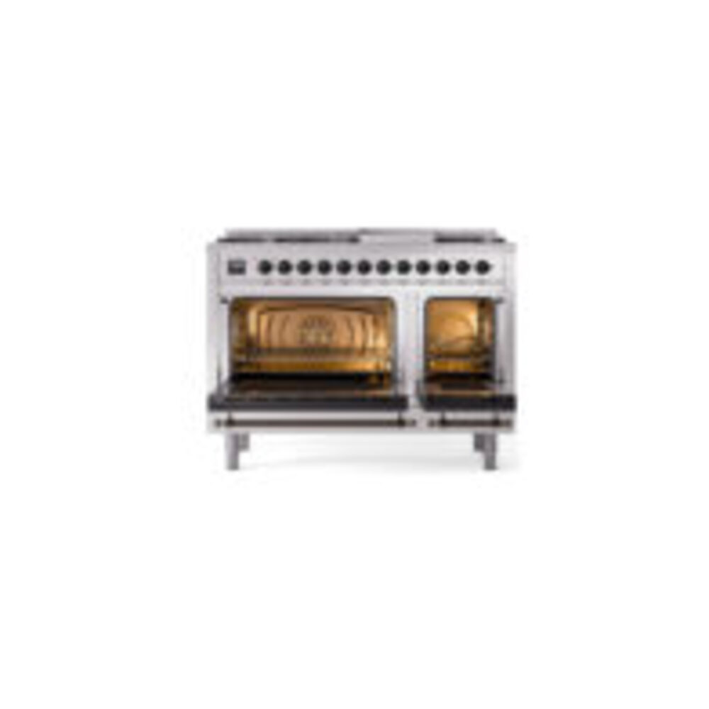 ILVE UP48F Nostalgie II 48 inch Dual Fuel Range with 5.02 cu. ft. Total Double Oven Capacity