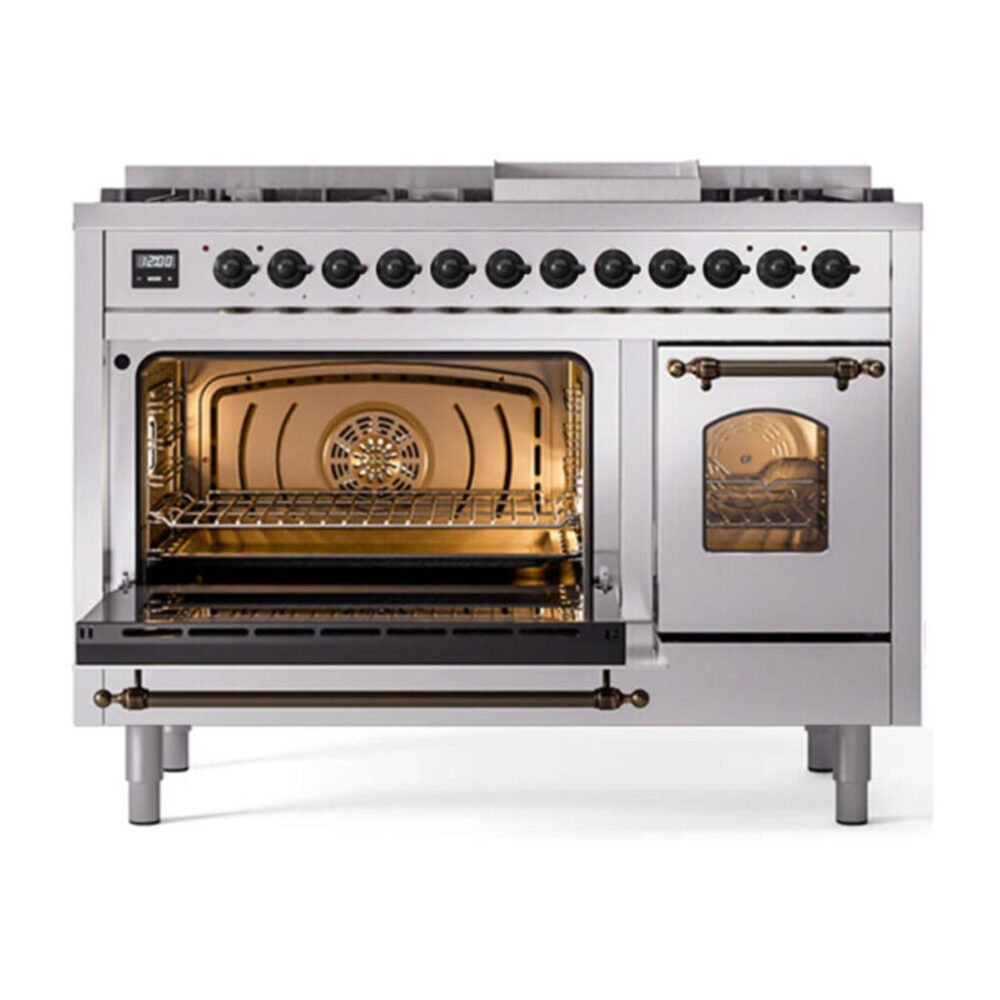 ILVE UP48F Nostalgie II 48 inch Dual Fuel Range with 5.02 cu. ft. Total Double Oven Capacity