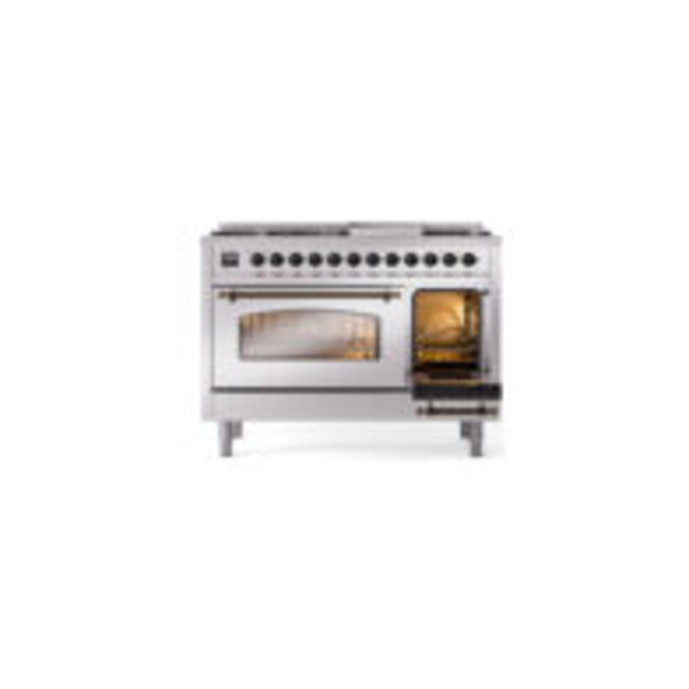ILVE UP48F Nostalgie II 48 inch Dual Fuel Range with 5.02 cu. ft. Total Double Oven Capacity