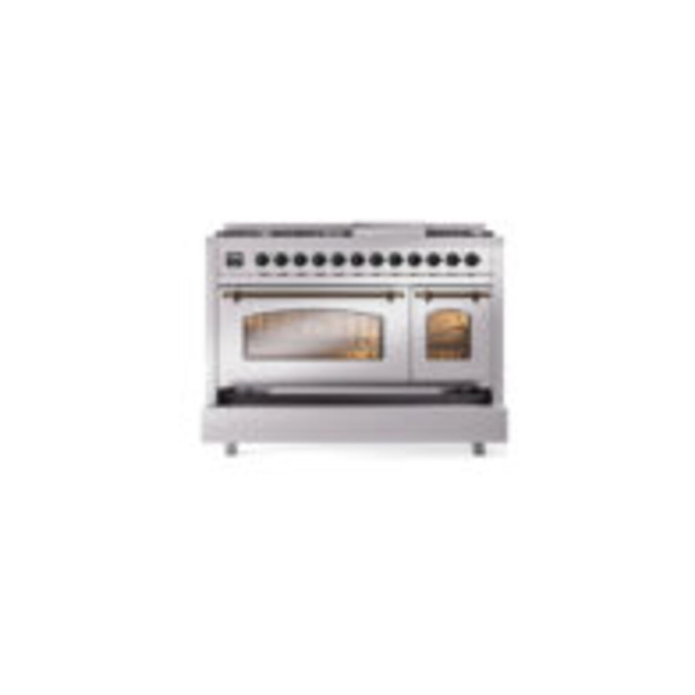 ILVE UP48F Nostalgie II 48 inch Dual Fuel Range with 5.02 cu. ft. Total Double Oven Capacity