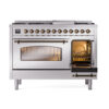 ILVE_UP48FNMPSSB_Nostalgie_II_48"_Dual_Fuel_Range_side_oven_door_opened