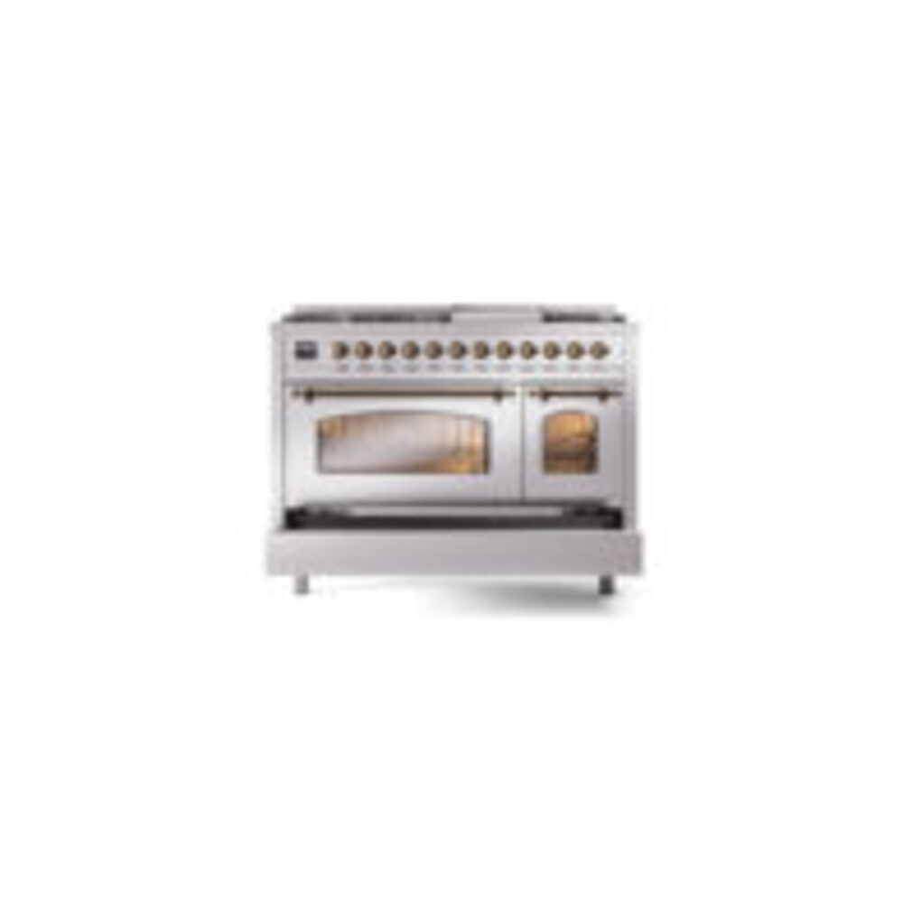 ILVE_UP48FNMPSSB_Nostalgie_II_48"_Dual_Fuel_Range_drawer_opened