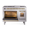ILVE_UP48FNMPSSGLP_Nostalgie_II_48"_Dual_Fuel_Range_main_oven_door_opened