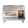ILVE_UP48FNMPSSGLP_Nostalgie_II_48"_Dual_Fuel_Range_side_oven_door_opened