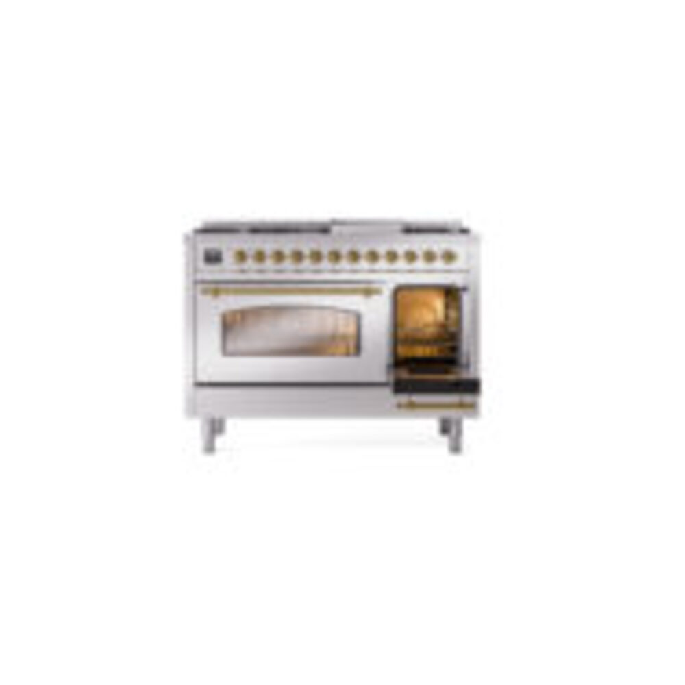 ILVE_UP48FNMPSSGLP_Nostalgie_II_48"_Dual_Fuel_Range_side_oven_door_opened