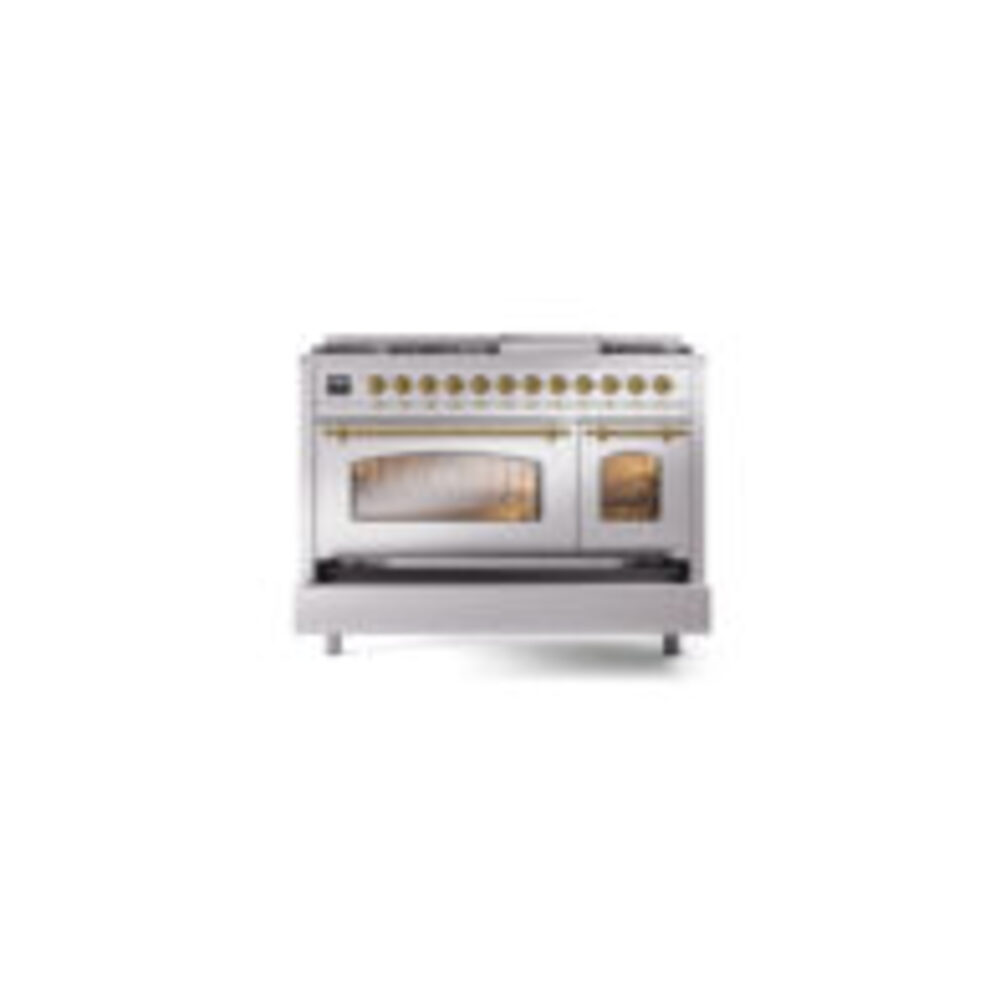ILVE_UP48FNMPSSGLP_Nostalgie_II_48"_Dual_Fuel_Range_drawer_opened