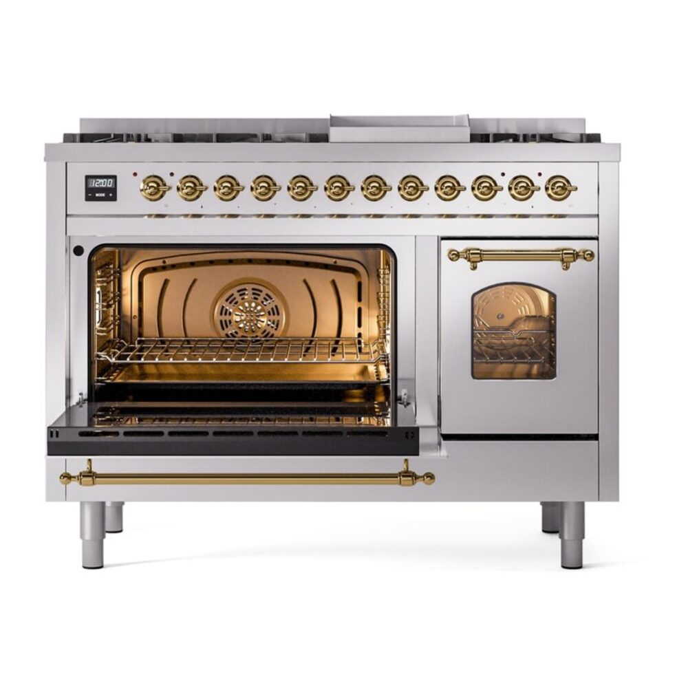ILVE_UP48FNMPSSG_Nostalgie_II_48"_Dual_Fuel_Range_main_oven_door_opened