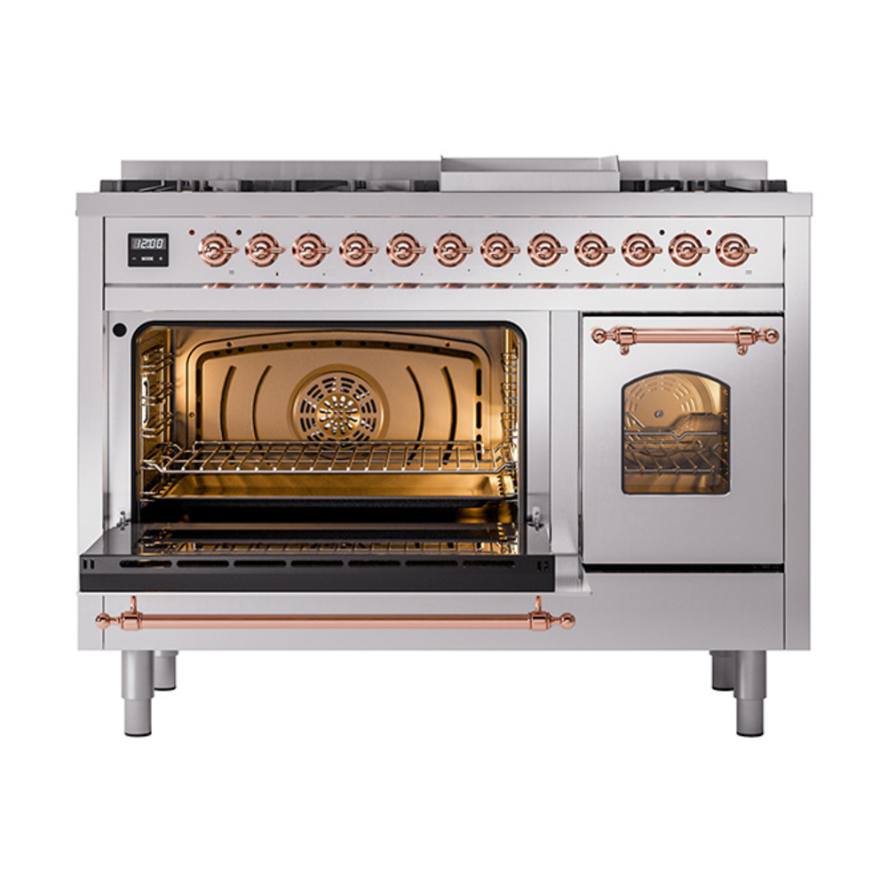 ILVE_UP48FNMPSSPLP_Nostalgie_II_48"_Dual_Fuel_Range_main_oven_door_opened