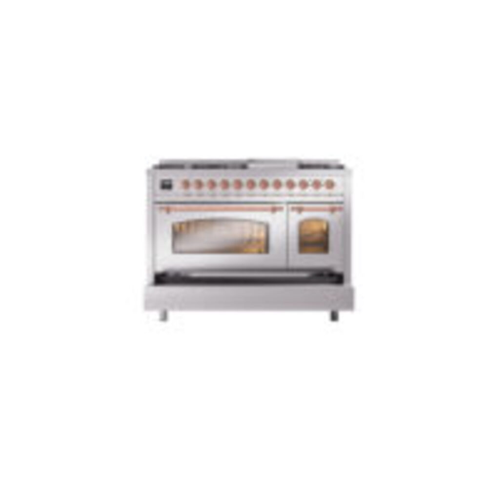 ILVE_UP48FNMPSSPLP_Nostalgie_II_48"_Dual_Fuel_Range_drawer_opened