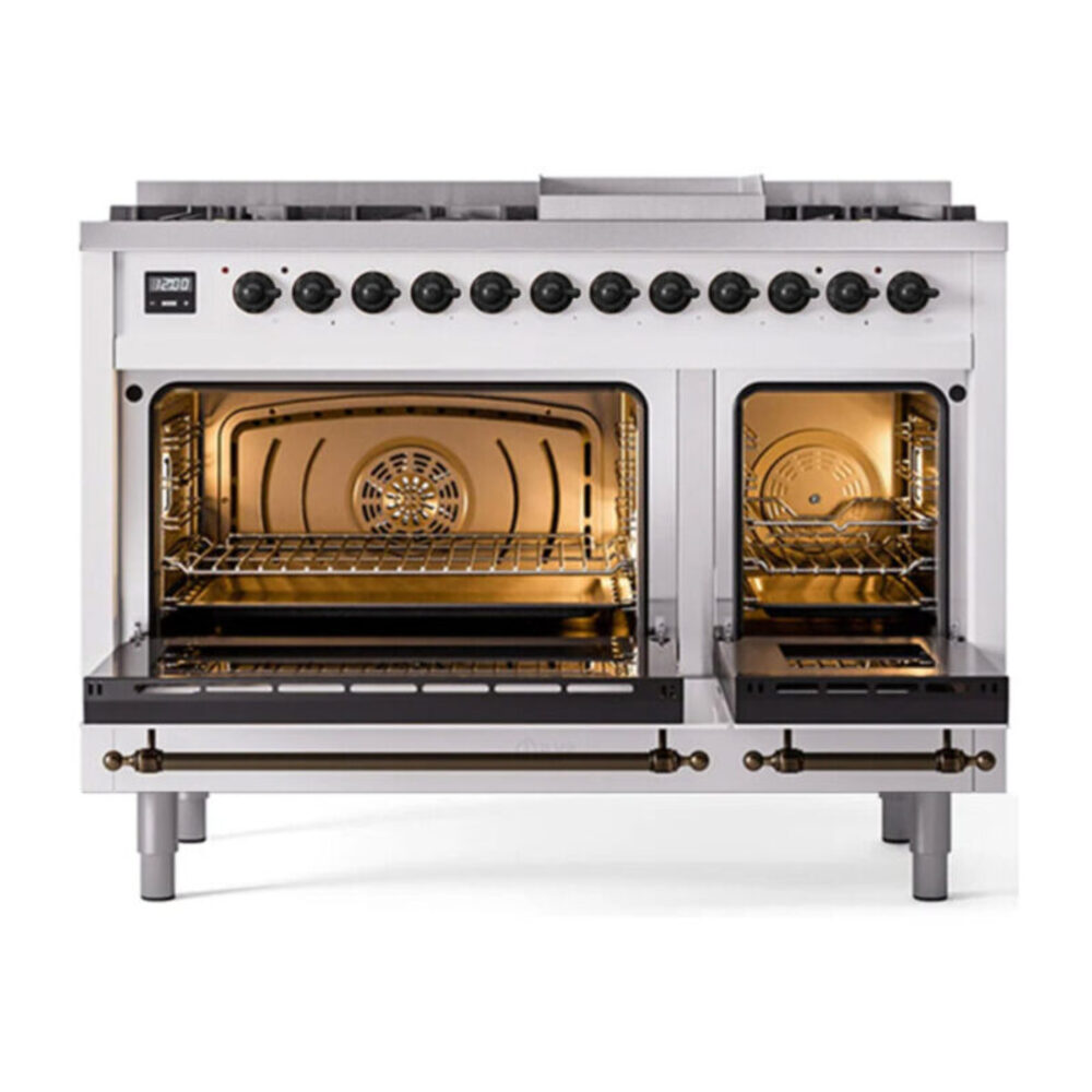 ILVE UP48F Nostalgie II 48 inch Dual Fuel Range with 5.02 cu. ft. Total Double Oven Capacity