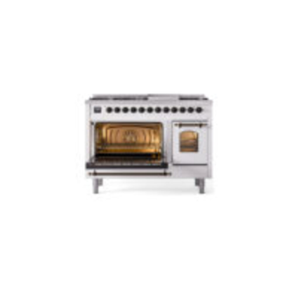 ILVE UP48F Nostalgie II 48 inch Dual Fuel Range with 5.02 cu. ft. Total Double Oven Capacity