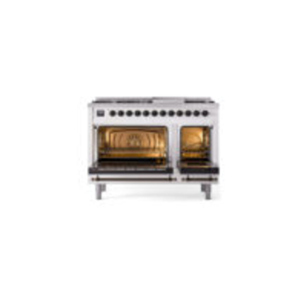 ILVE UP48F Nostalgie II 48 inch Dual Fuel Range with 5.02 cu. ft. Total Double Oven Capacity