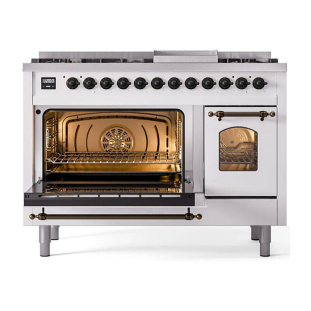 ILVE UP48F Nostalgie II 48 inch Dual Fuel Range with 5.02 cu. ft. Total Double Oven Capacity