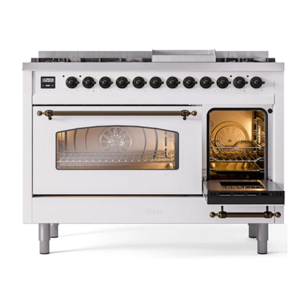 ILVE UP48F Nostalgie II 48 inch Dual Fuel Range with 5.02 cu. ft. Total Double Oven Capacity