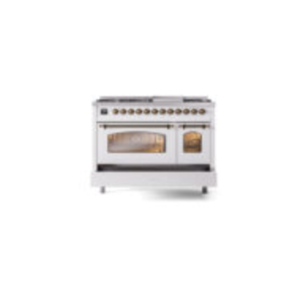 ILVE_UP48FNMPWHB_Nostalgie_II_48"_Dual_Fuel_Range_drawer_opened