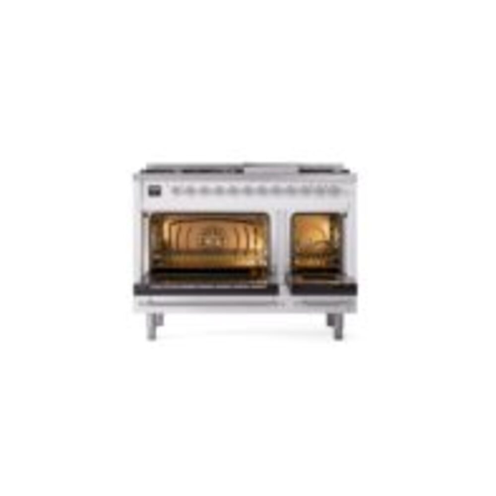 ILVE_UP48FNMPWHCLP_Nostalgie_II_48"_Dual_Fuel_Range_oven_door_opened