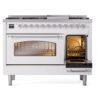 ILVE_UP48FNMPWHCLP_Nostalgie_II_48"_Dual_Fuel_Range_side_oven_door_opened