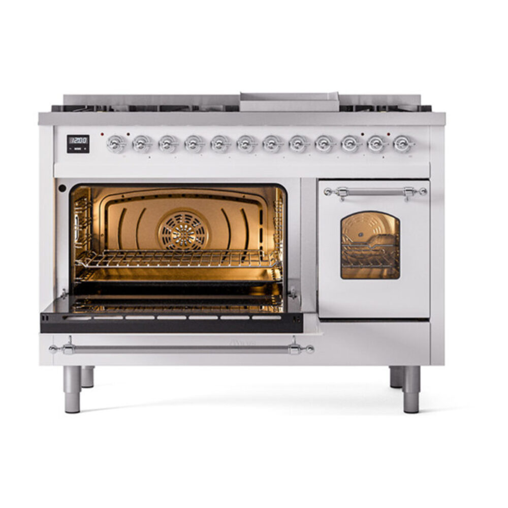 ILVE_UP48FNMPWHC_Nostalgie_II_48"_Dual_Fuel_Range_main_oven_door_opened