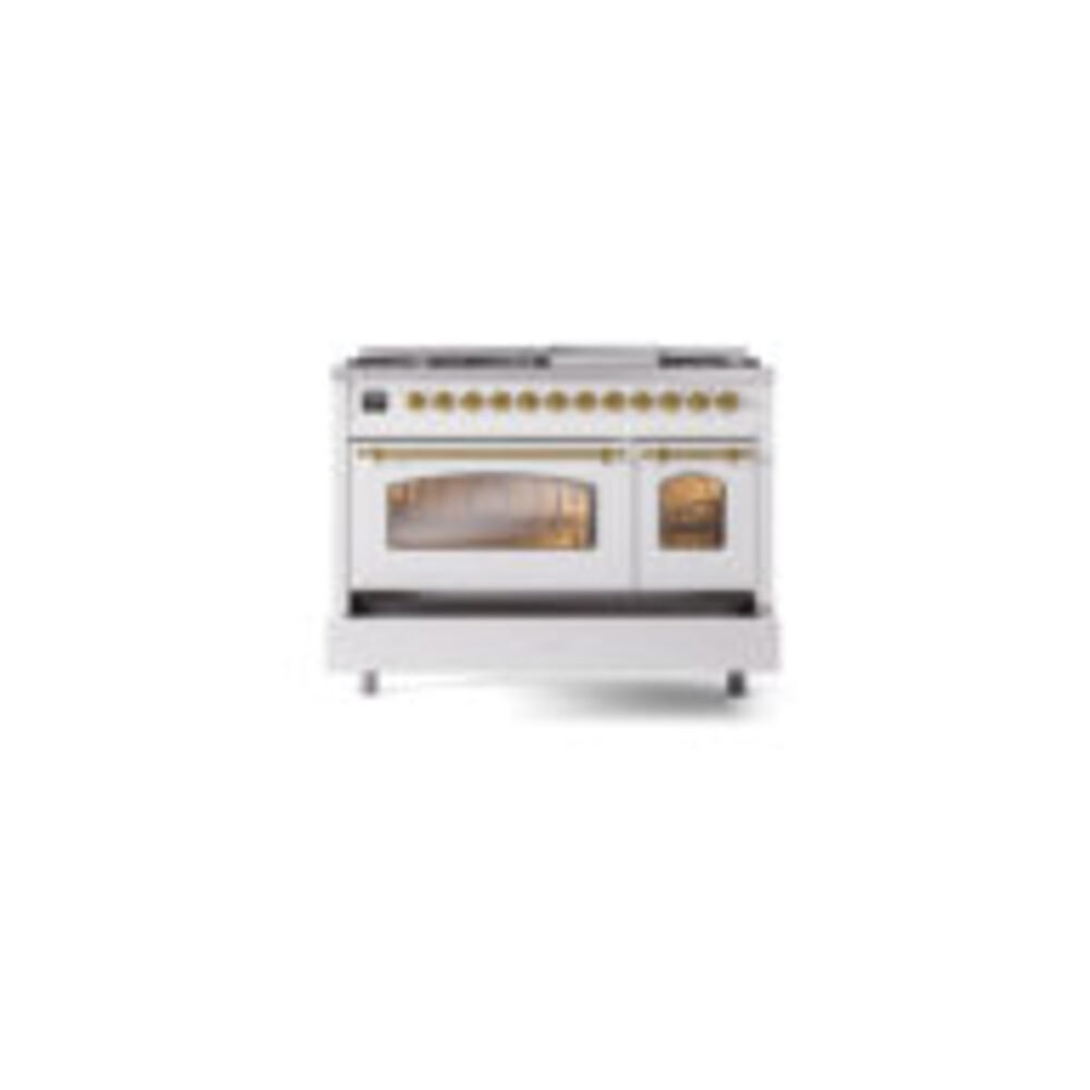 ILVE_UP48FNMPWHG_Nostalgie_II_48"_Dual_Fuel_Range_drawer_opened