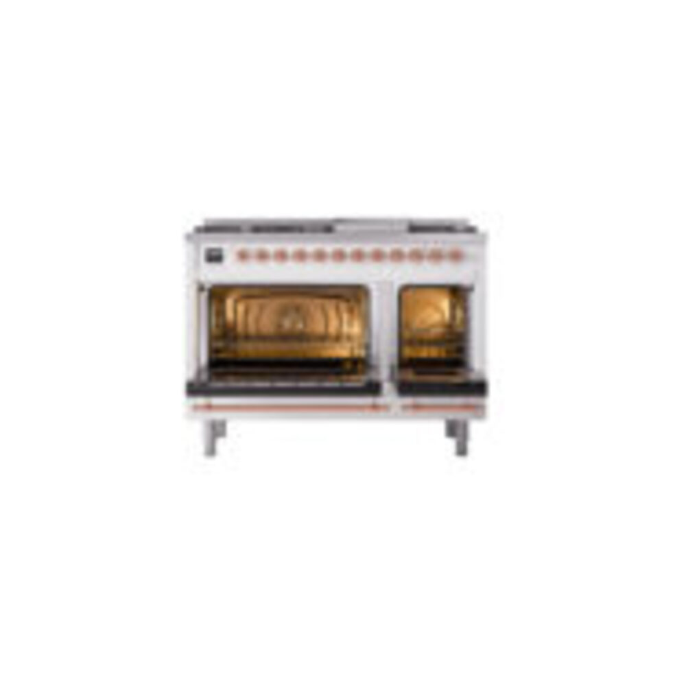 ILVE_UP48FNMPWHPLP_Nostalgie_II_48"_Dual_Fuel_Range_oven_door_opened