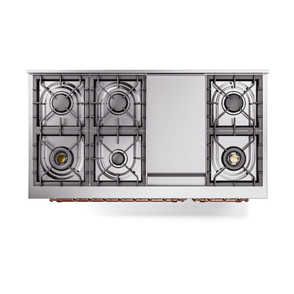 ILVE_UP48FNMPWHPLP_Nostalgie_II_48"_Dual_Fuel_Range_top_view