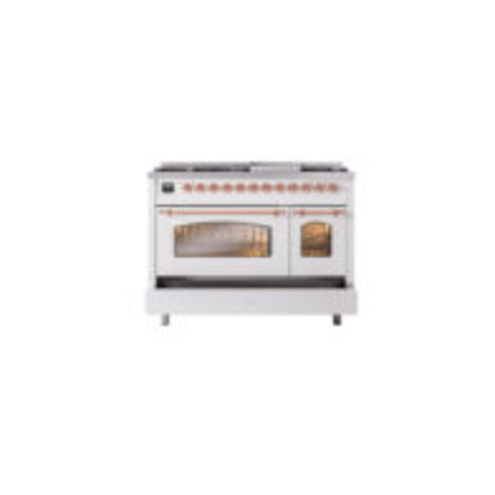 ILVE_UP48FNMPWHP_Nostalgie_II_48"_Dual_Fuel_Range_drawer_opened