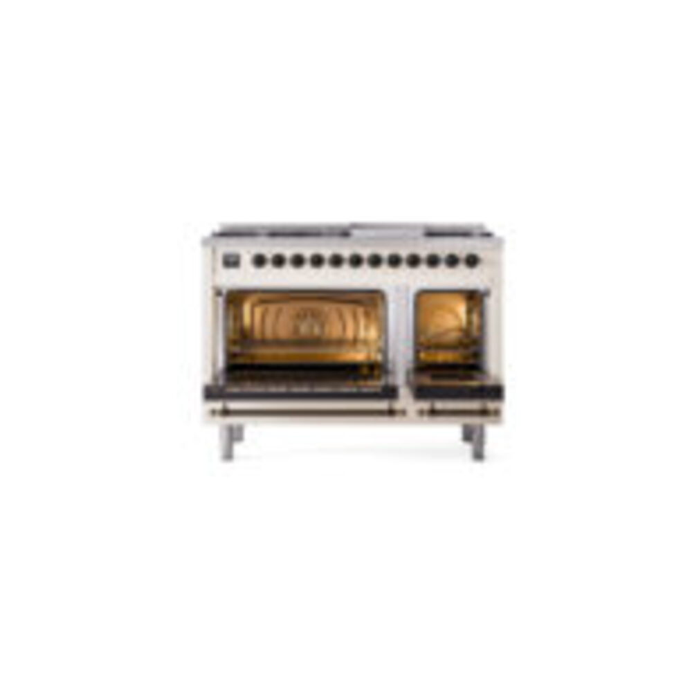 ILVE UP48F Nostalgie II 48 inch Dual Fuel Range with 5.02 cu. ft. Total Double Oven Capacity