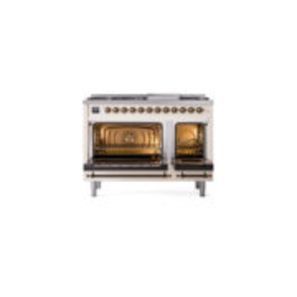 ILVE_UP48FQNMPAWBLP_Nostalgie_II_48"_Dual_Fuel_Range_oven_door_opened