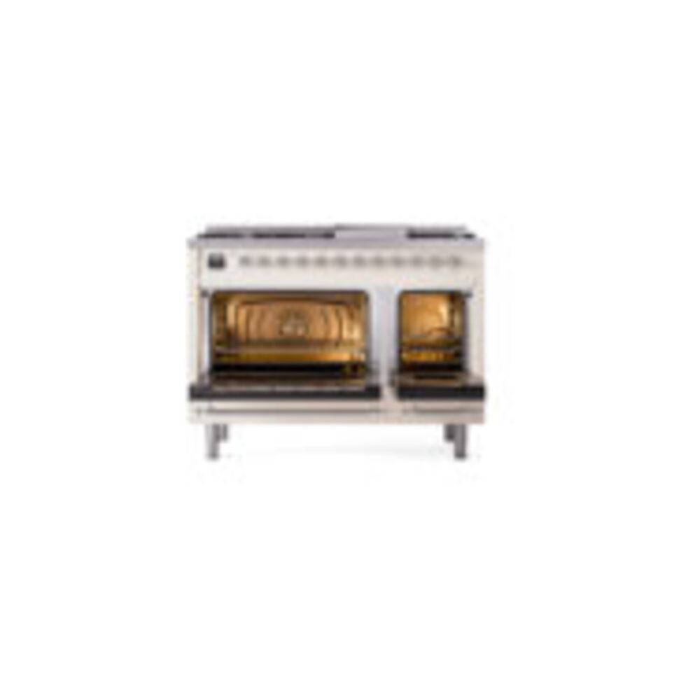 ILVE_UP48FQNMPAWCLP_Nostalgie_II_48"_Dual_Fuel_Range_oven_door_opened