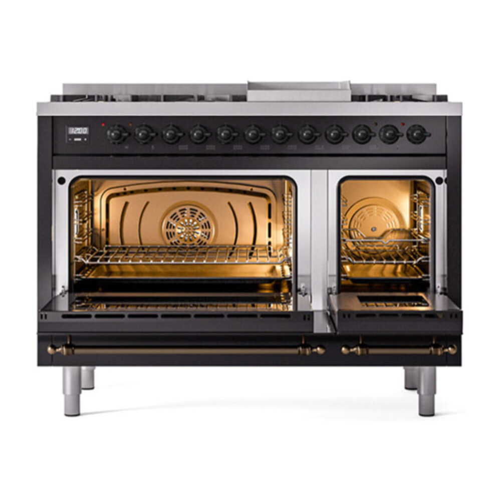 ILVE UP48F Nostalgie II 48 inch Dual Fuel Range with 5.02 cu. ft. Total Double Oven Capacity
