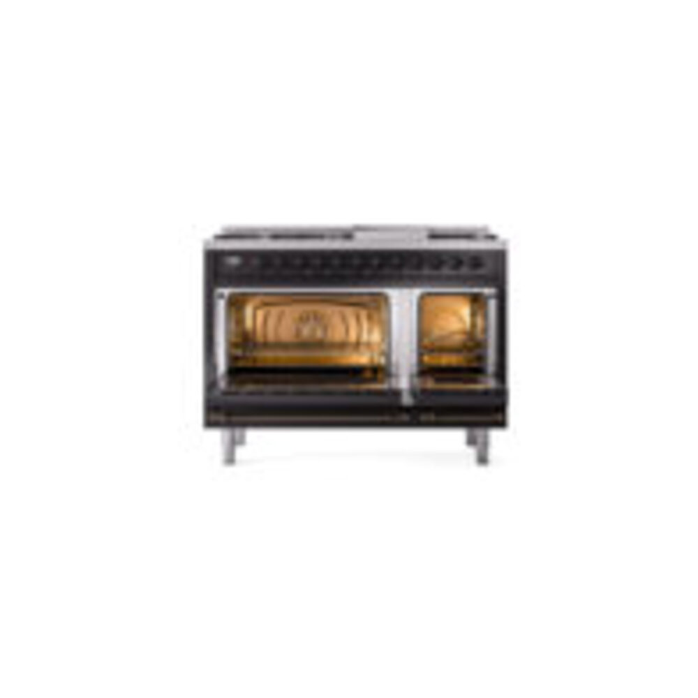 ILVE UP48F Nostalgie II 48 inch Dual Fuel Range with 5.02 cu. ft. Total Double Oven Capacity