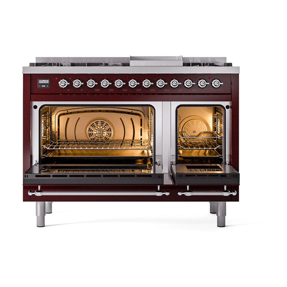 ILVE_UP48FQNMPBUC_Nostalgie_II_48"_Dual_Fuel_Range_oven_door_opened