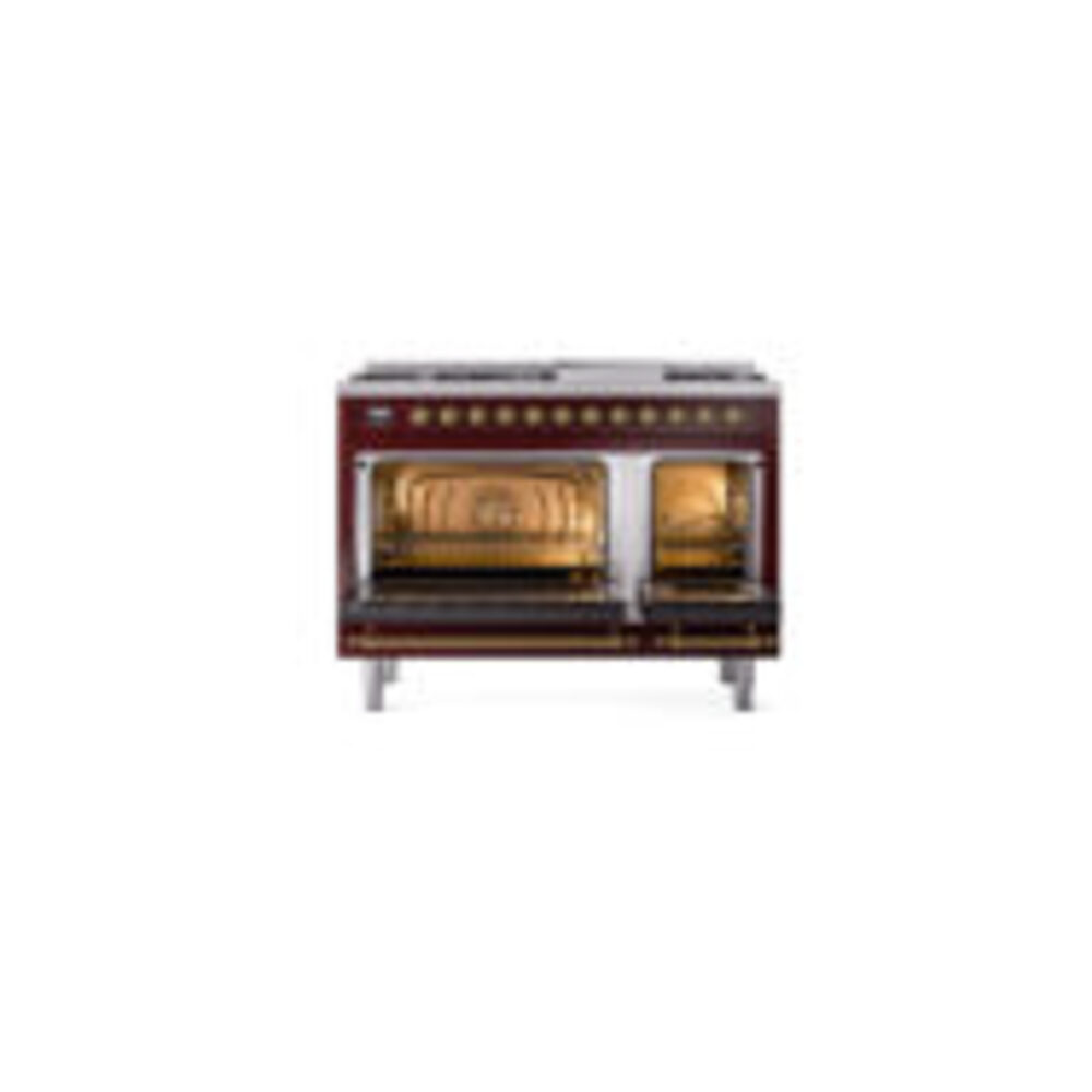 ILVE_UP48FQNMPBUGLP_Nostalgie_II_48"_Dual_Fuel_Range_oven_door_opened