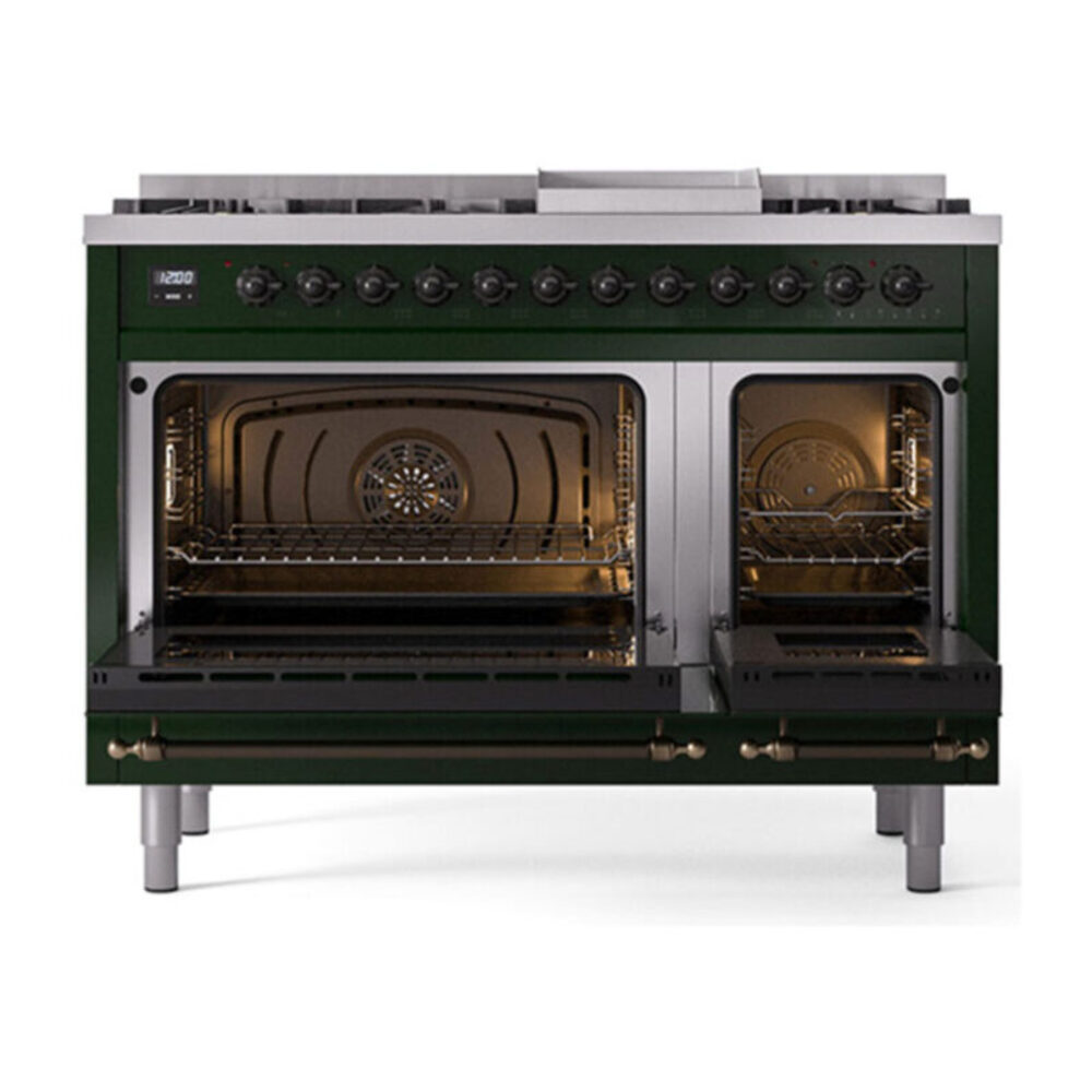 ILVE UP48F Nostalgie II 48 inch Dual Fuel Range with 5.02 cu. ft. Total Double Oven Capacity