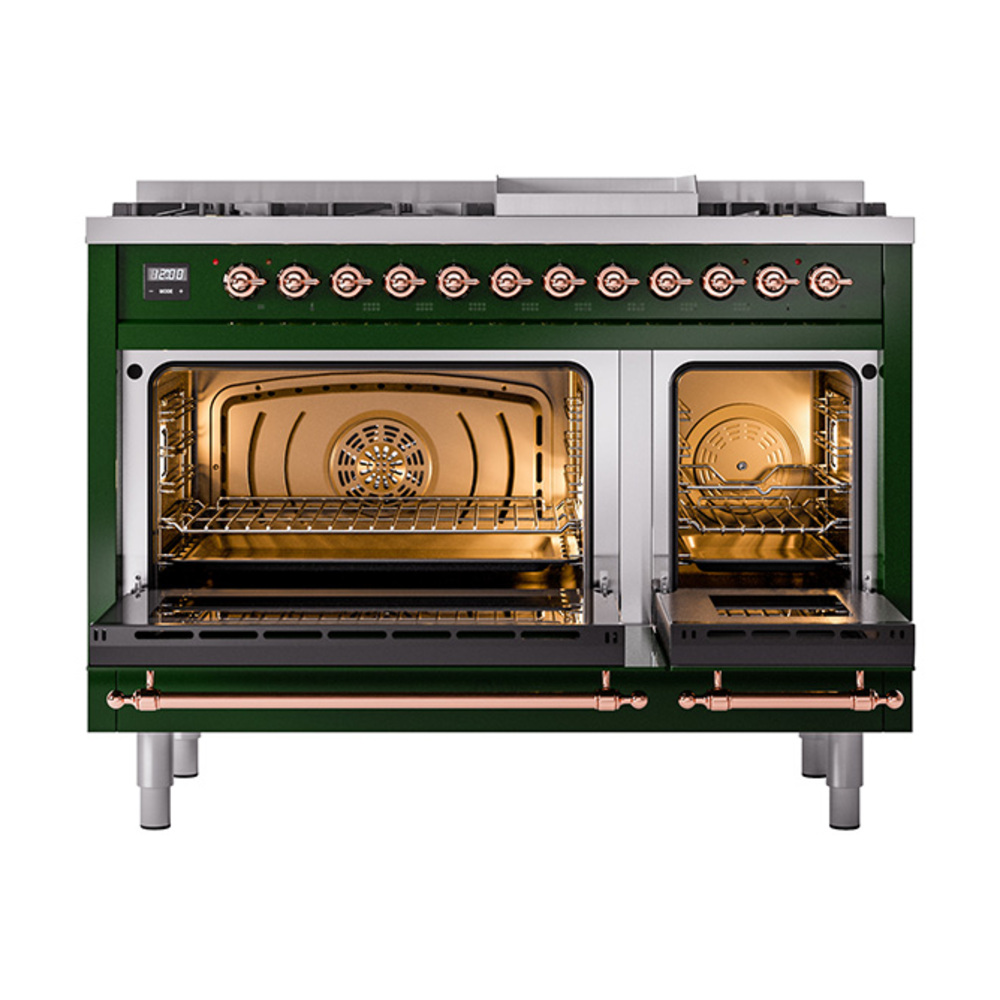 ILVE_UP48FQNMPEGPLP_Nostalgie_II_48"_Dual_Fuel_Range_oven_door_opened