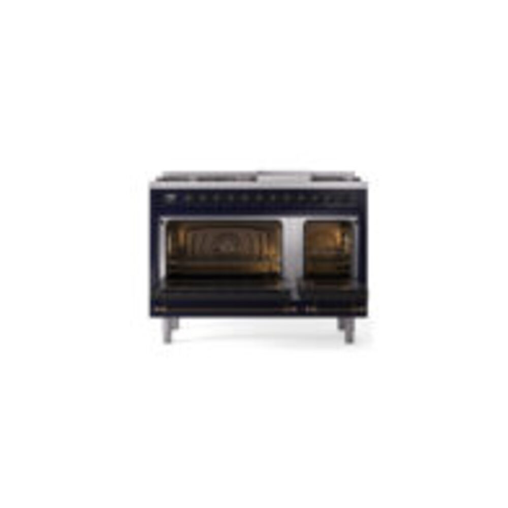 ILVE UP48F Nostalgie II 48 inch Dual Fuel Range with 5.02 cu. ft. Total Double Oven Capacity