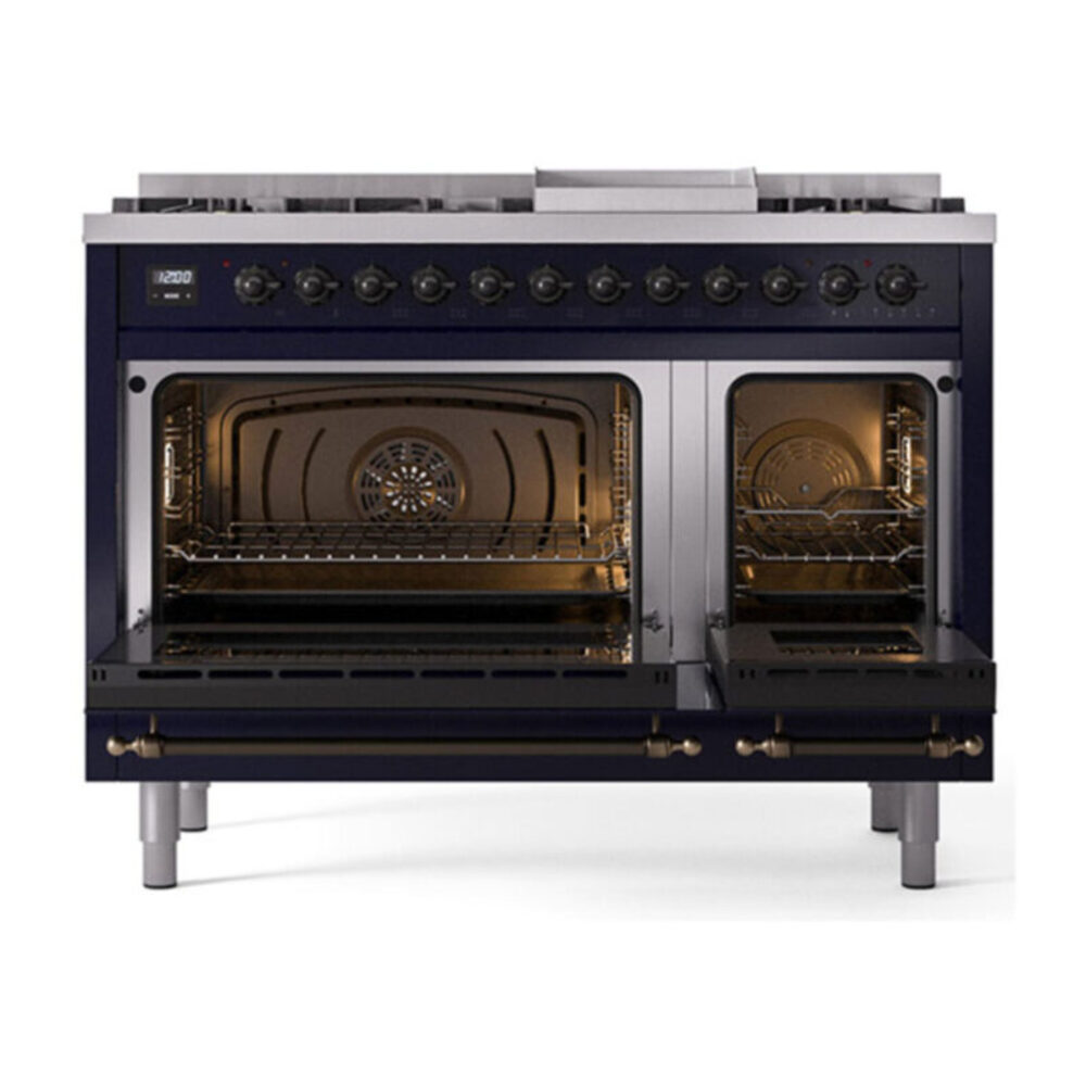 ILVE UP48F Nostalgie II 48 inch Dual Fuel Range with 5.02 cu. ft. Total Double Oven Capacity