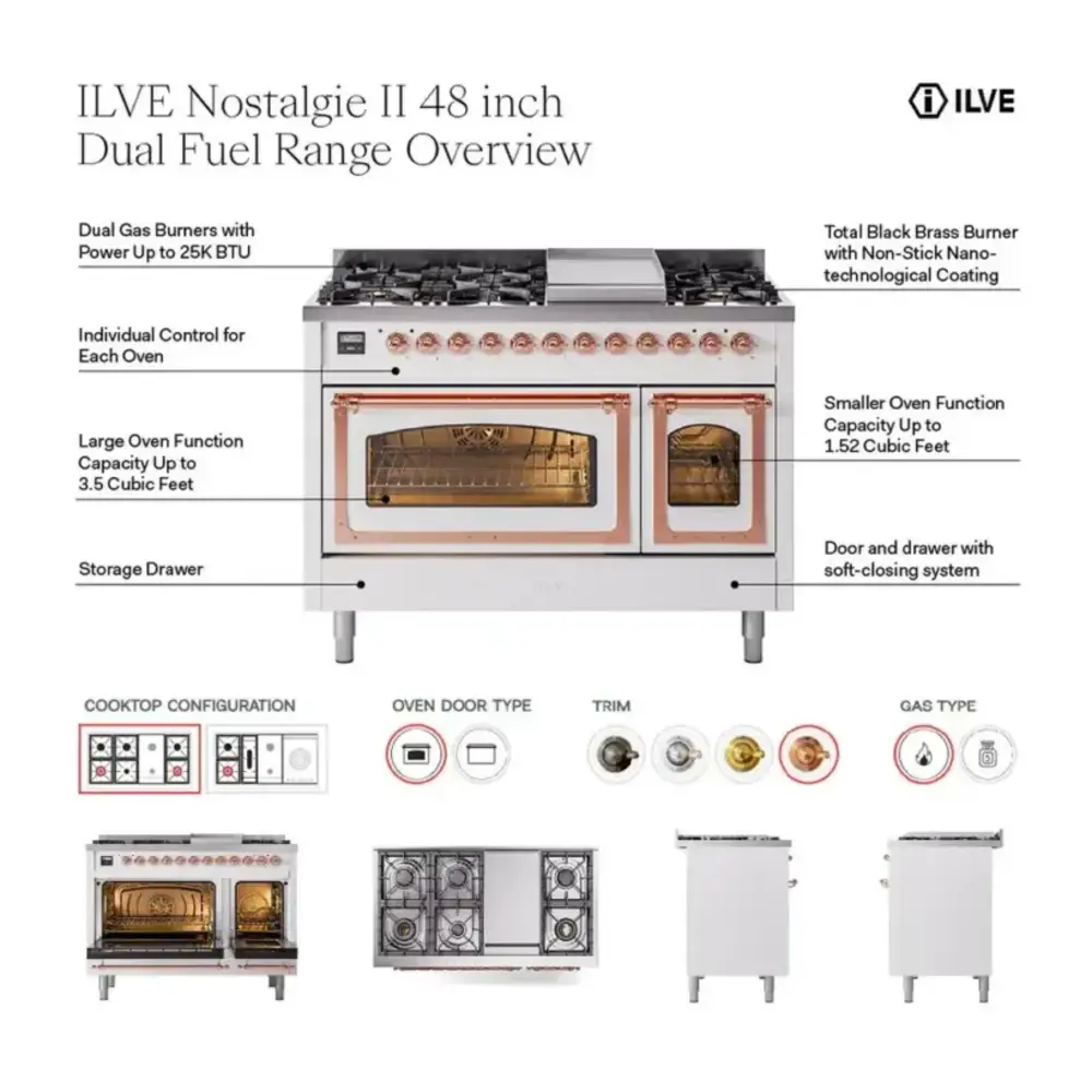 ILVE UP48F Nostalgie II infographic
