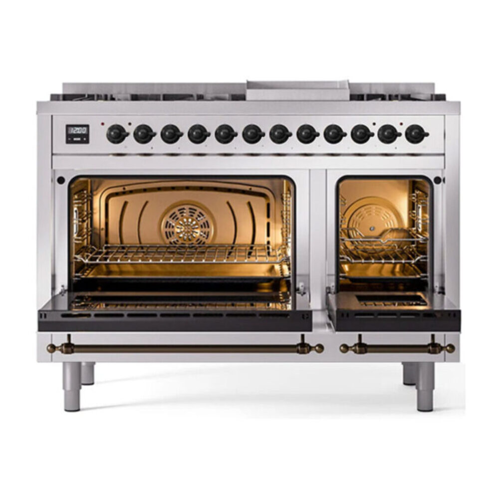 ILVE UP48F Nostalgie II 48 inch Dual Fuel Range with 5.02 cu. ft. Total Double Oven Capacity