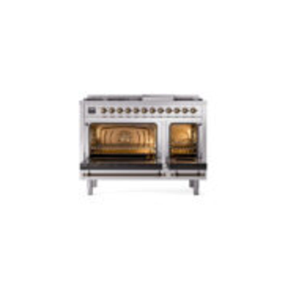 ILVE_UP48FQNMPSSBLP_Nostalgie_II_48"_Dual_Fuel_Range_oven_door_opened